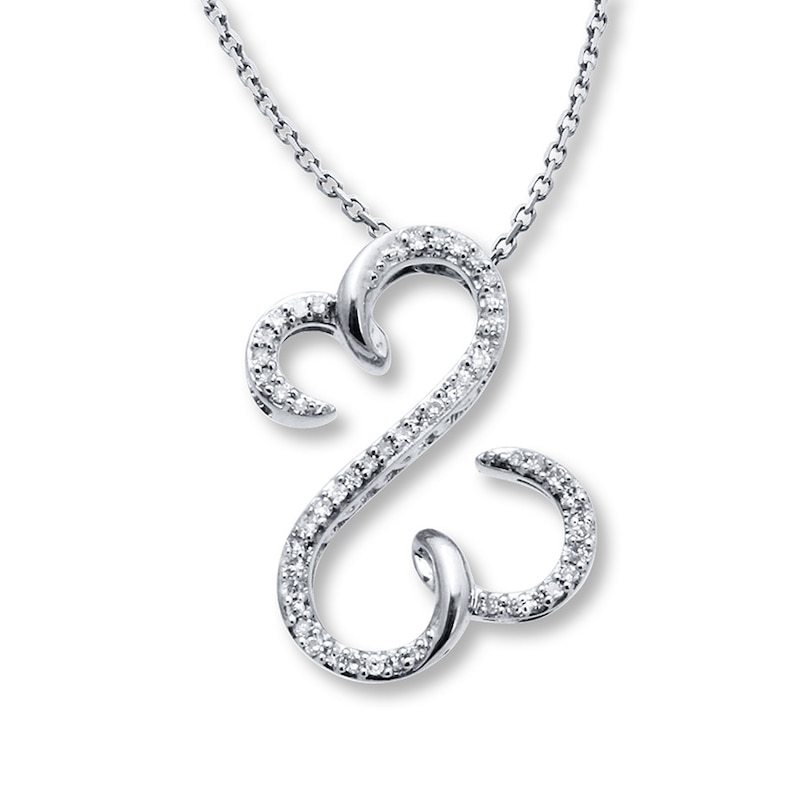 Main Image 1 of Previously Owned Diamond Necklace 1/8 ct tw 10K White Gold