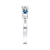 Thumbnail Image 2 of Previously Owned Blue/White Diamond 3-Stone Engagement Ring 3/4 ct tw Round-cut 10K White Gold