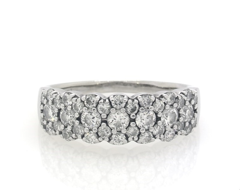 Main Image 1 of Previously Owned Diamond Anniversary Ring 1-1/5 ct tw 14K White Gold