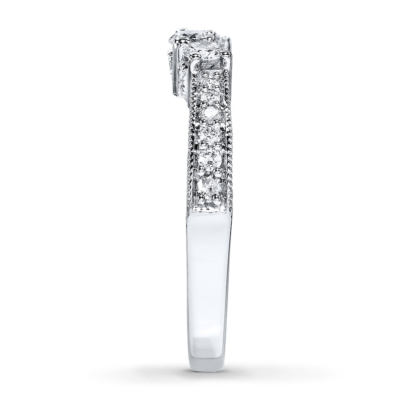 Main Image 3 of Previously Owned Diamond Wedding Band 1/2 ct tw Round-cut 14K White Gold
