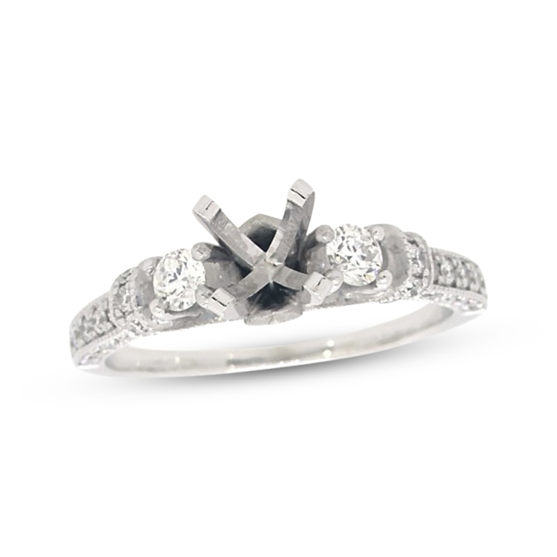 Main Image 1 of Previously Owned Diamond Ring Setting 1/2 ct tw Round-cut 14K White Gold
