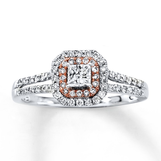 Previously Owned Diamond Engagement Ring 1/2 carat tw 10K Two-Tone Gold