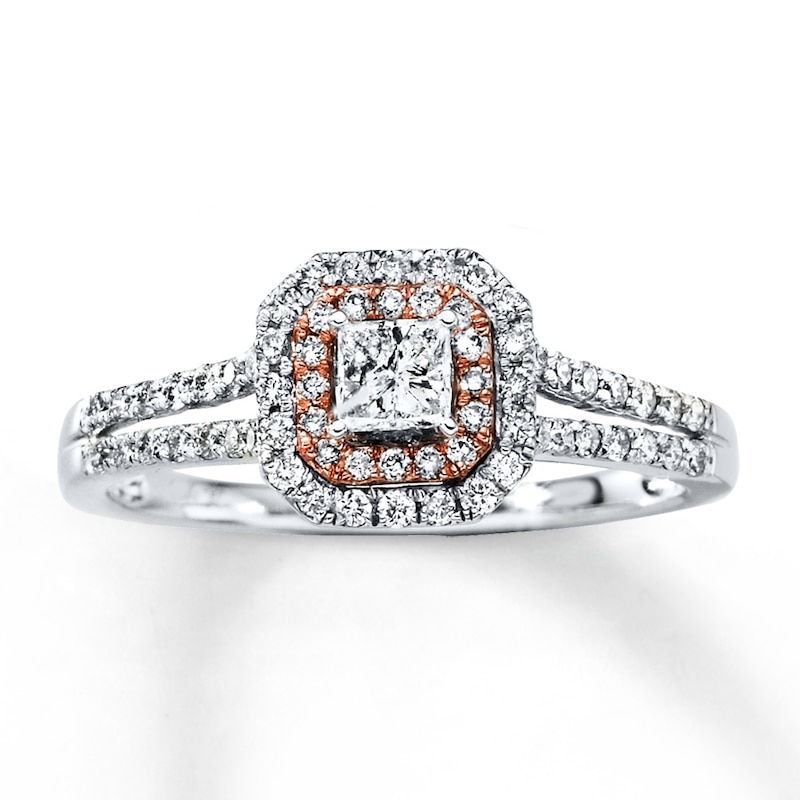 Main Image 1 of Previously Owned Diamond Engagement Ring 1/2 carat tw 10K Two-Tone Gold
