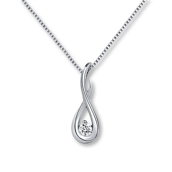 Previously Owned Diamond Necklace 1/10 Carat 10K White Gold