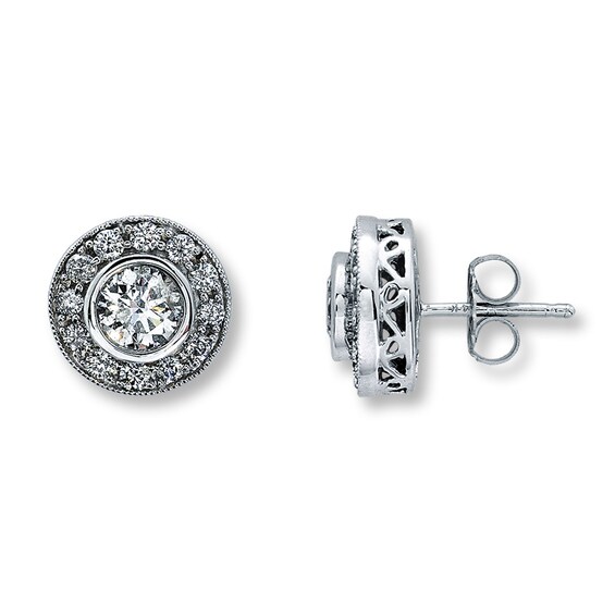 Previously Owned Diamond Earrings 1-1/2 ct tw 14K White Gold