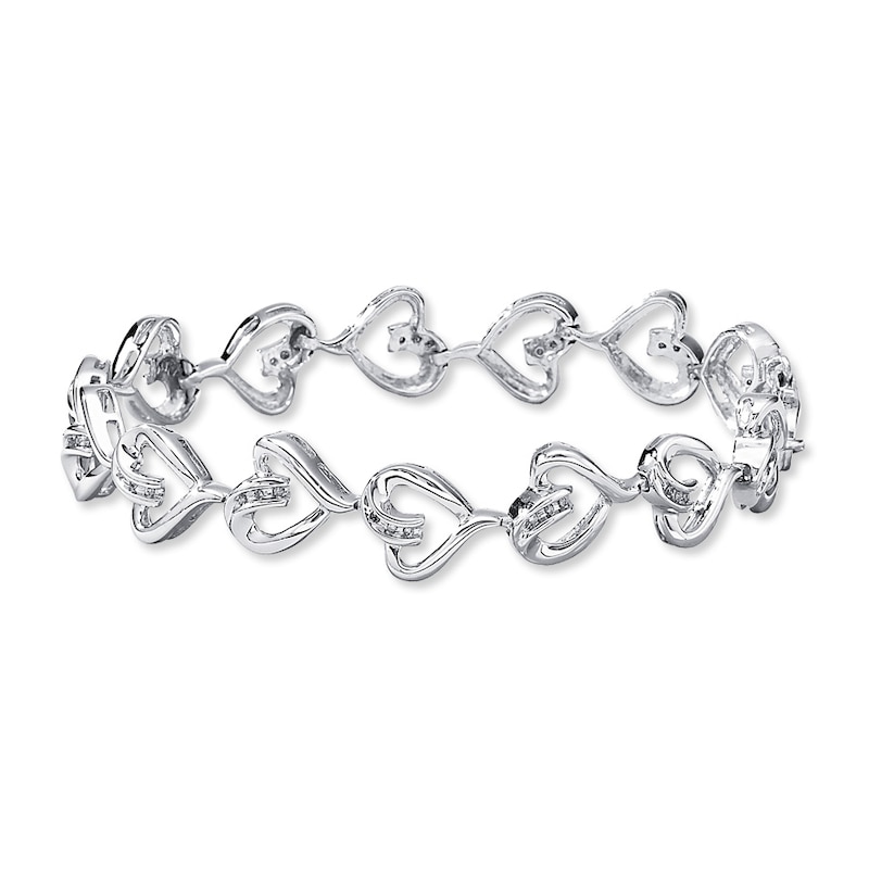 Main Image 1 of Previously Owned Diamond Bracelet 1/15 ct Sterling Silver 7.5&quot;