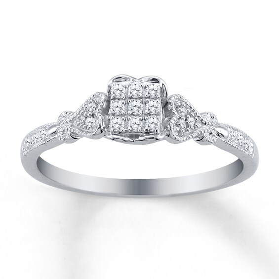 Previously Owned Heart Diamond Promise Ring 1/8 ct tw Sterling Silver