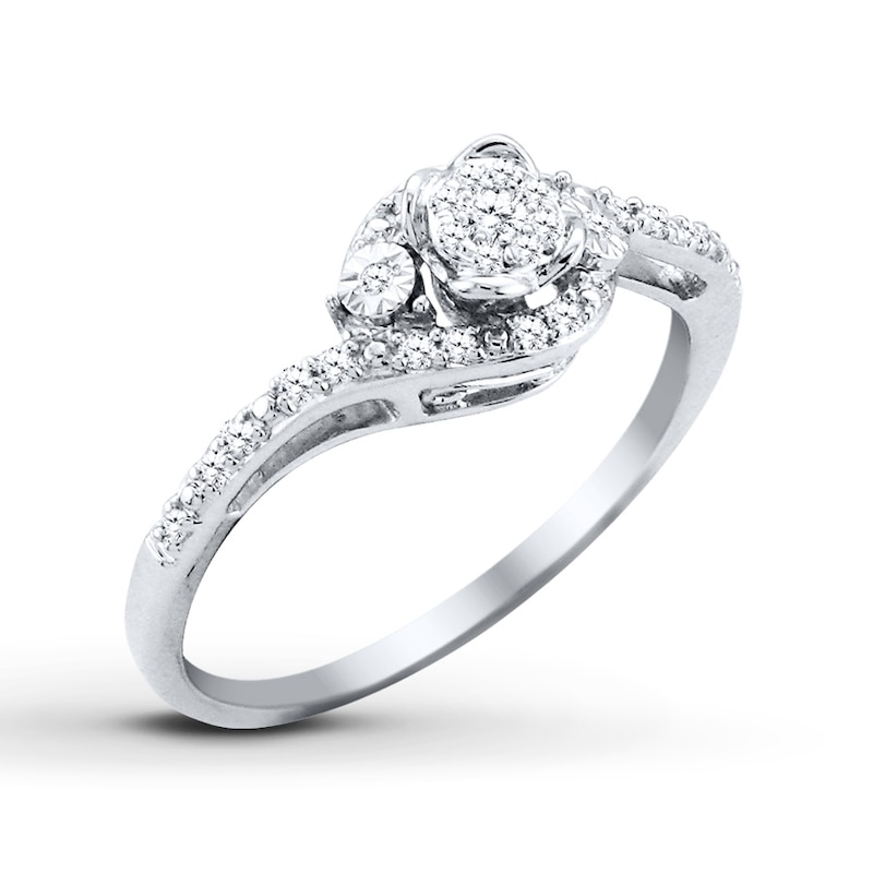 Main Image 2 of Previously Owned Diamond Promise Ring 1/6 ct tw Sterling Silver