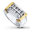 Thumbnail Image 1 of Previously Owned Men's Diamond Band 1 ct tw Round-cut Sterling Silver/10K Gold