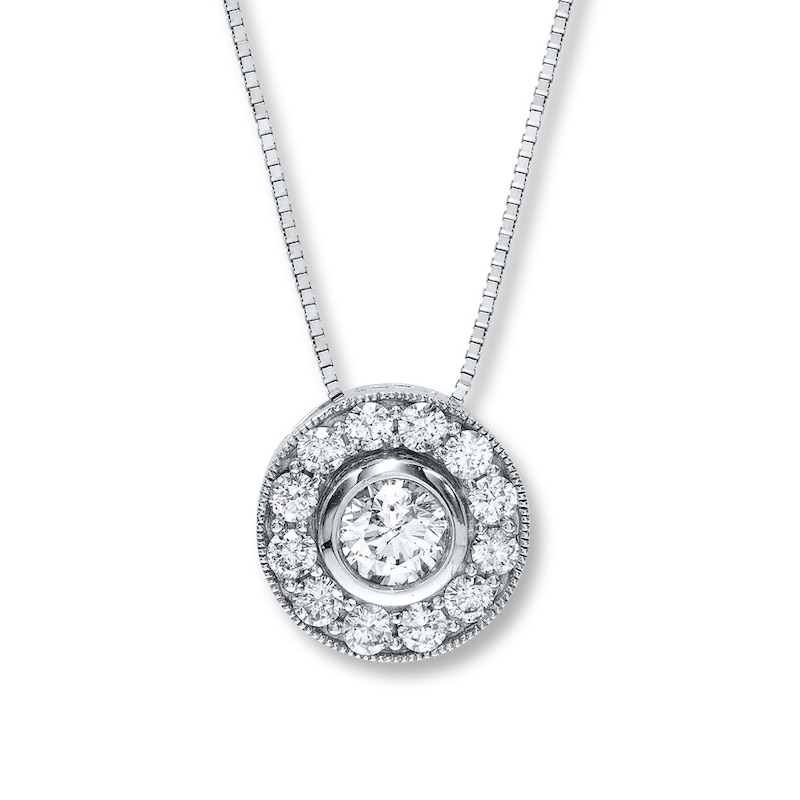 Main Image 1 of Previously Owned Diamond Necklace 1 ct tw 14K White Gold