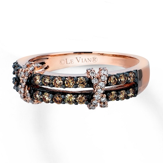 Previously Owned Le Vian Chocolate Diamonds 1/2 ct tw Ring 14K Strawberry Gold