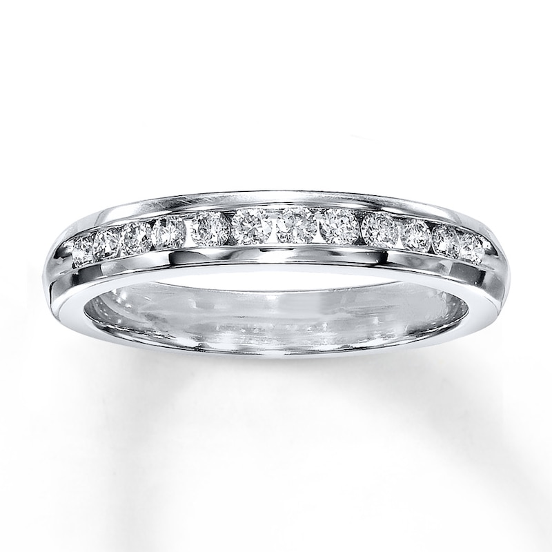 Main Image 1 of Previously Owned Diamond Band 1/4 ct tw Round-cut 14K White Gold