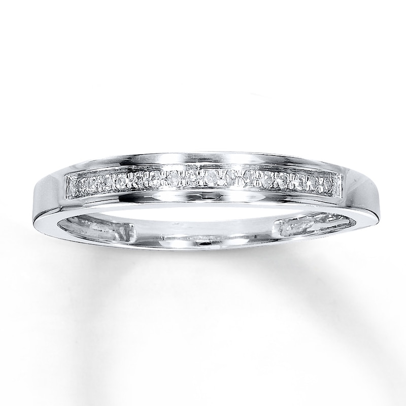 Previously Owned Diamond Wedding Band 1/20 ct tw 10K White Gold