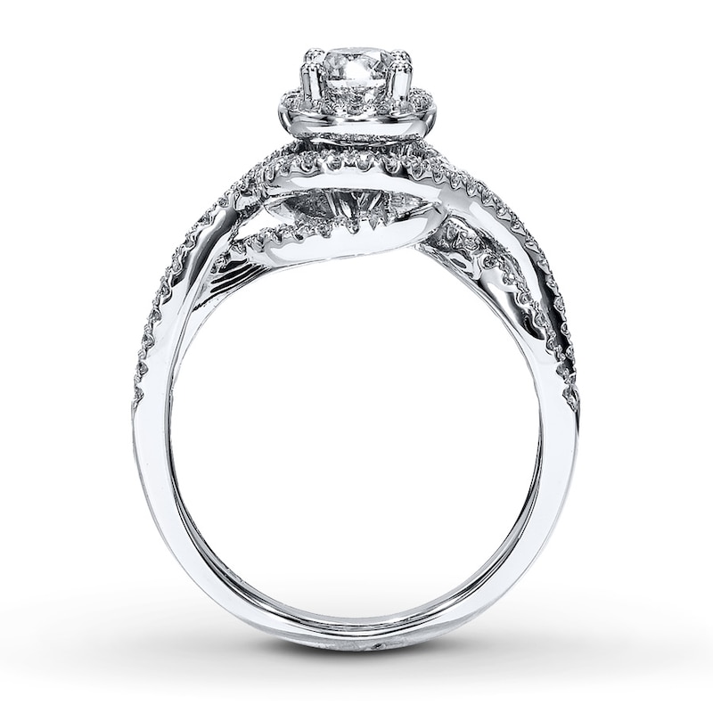 Main Image 2 of Previously Owned Diamond Engagement Ring 7/8 ct tw Round-cut 14K White Gold