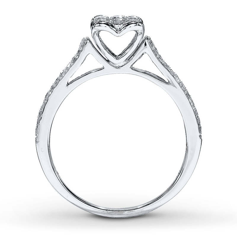 Main Image 2 of Previously Owned Diamond Engagement Ring 3/8 ct tw Round-cut 10K White Gold