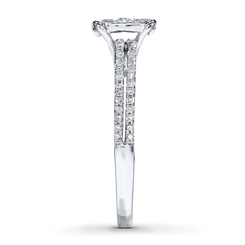 Main Image 3 of Previously Owned Diamond Engagement Ring 3/8 ct tw Round-cut 10K White Gold