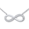 Thumbnail Image 0 of Previously Owned Infinity Necklace 1/15 ct tw Diamonds Sterling Silver