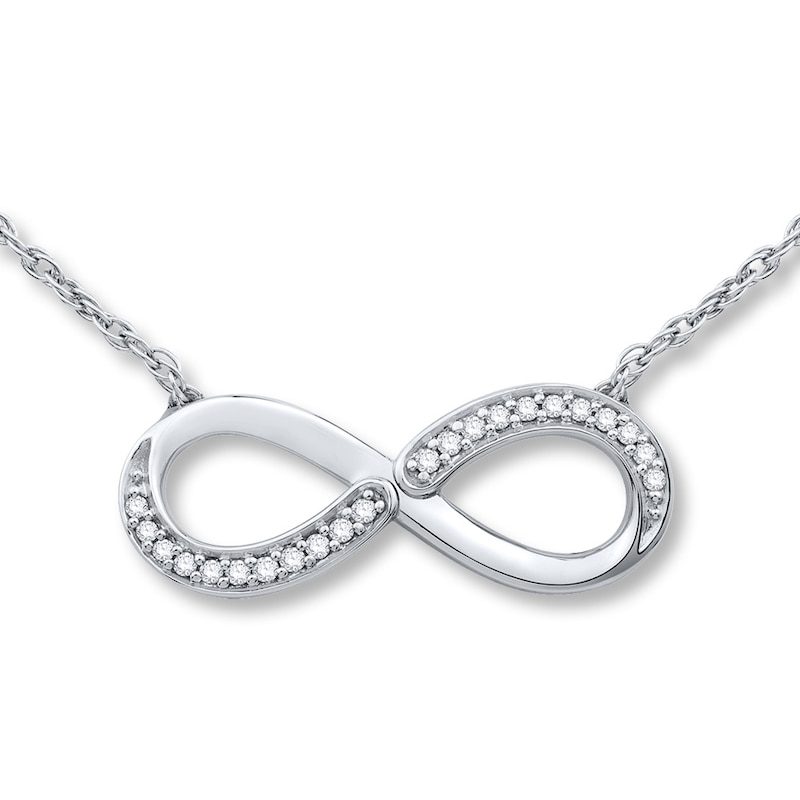 Previously Owned Infinity Necklace 1/15 ct tw Diamonds Sterling Silver