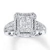 Thumbnail Image 1 of Previously Owned Diamond Engagement Ring 1 ct tw Princess/Round-Cut 14K White Gold