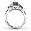 Thumbnail Image 2 of Previously Owned Promise Ring 1/4 cttw Blue Diamonds Sterling Silver
