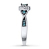 Thumbnail Image 3 of Previously Owned Promise Ring 1/4 cttw Blue Diamonds Sterling Silver