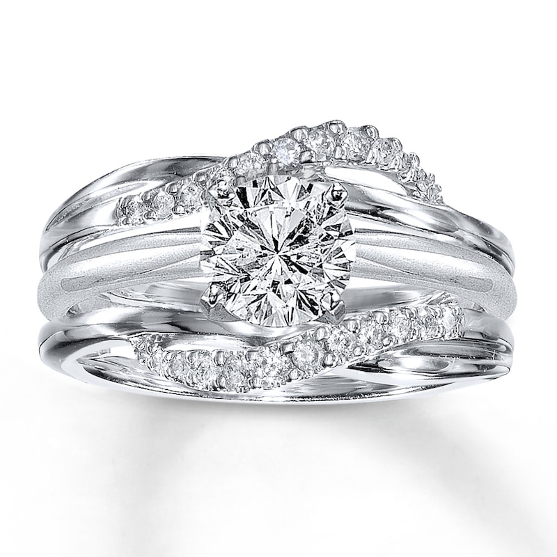 Previously Owned Diamond Enhancer Ring 1/5 ct tw Round-Cut 14K White Gold