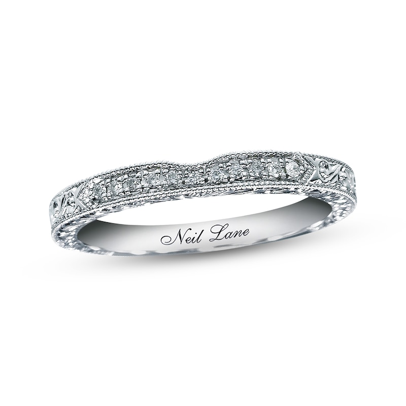 Main Image 1 of Previously Owned Neil Lane Diamond Wedding Band 1/20 ct tw 14K White Gold - Size 5.5