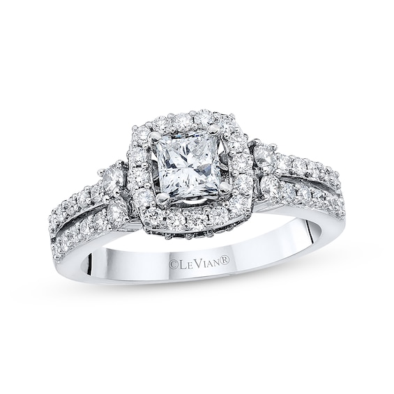 Previously Owned Le Vian Vanilla Diamonds 1-1/4 ct tw Princess & Round-cut 14K Vanilla/Chocolate Gold Engagement Ring