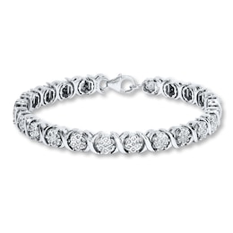 Previously Owned Diamond Bracelet 3/4 ct tw Round-cut Sterling Silver 7.5"