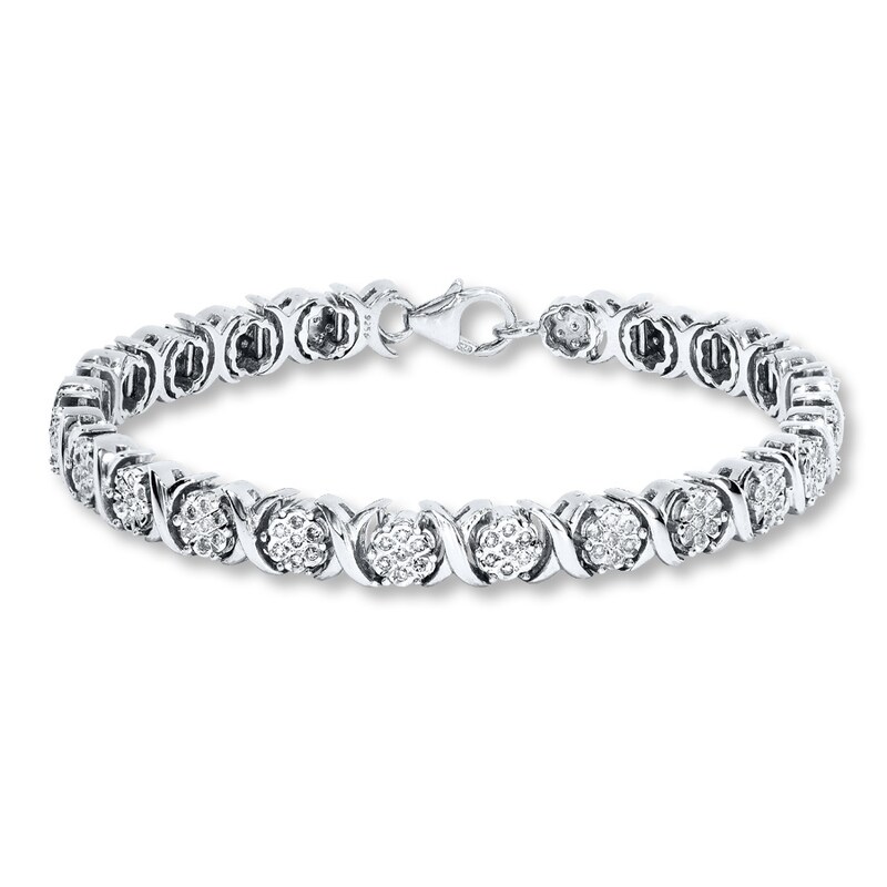 Main Image 1 of Previously Owned Diamond Bracelet 3/4 ct tw Round-cut Sterling Silver 7.5&quot;