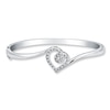 Thumbnail Image 1 of Previously Owned Diamond Heart Bangle 1/10 ct tw Round-cut Sterling Silver