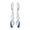 Thumbnail Image 1 of Previously Owned Blue & White Diamonds 1/6 ct tw Earrings Sterling Silver