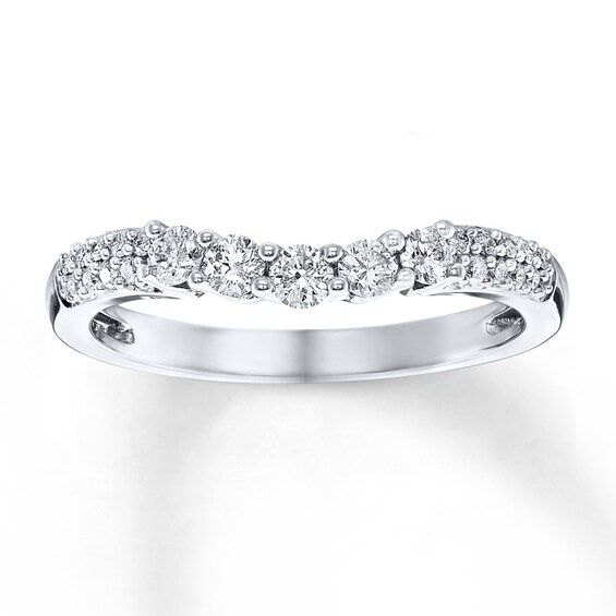 Previously Owned Diamond Wedding Band 3/8 ct tw Round-cut 14K White Gold