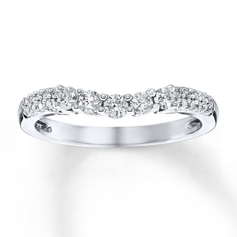 Main Image 1 of Previously Owned Diamond Wedding Band 3/8 ct tw Round-cut 14K White Gold