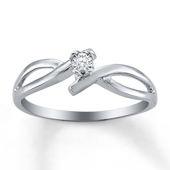 Previously Owned Diamond Accent Promise Ring 10K White Gold