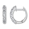 Thumbnail Image 0 of Previously Owned Diamond Hoop Earrings 1 ct tw 14K White Gold