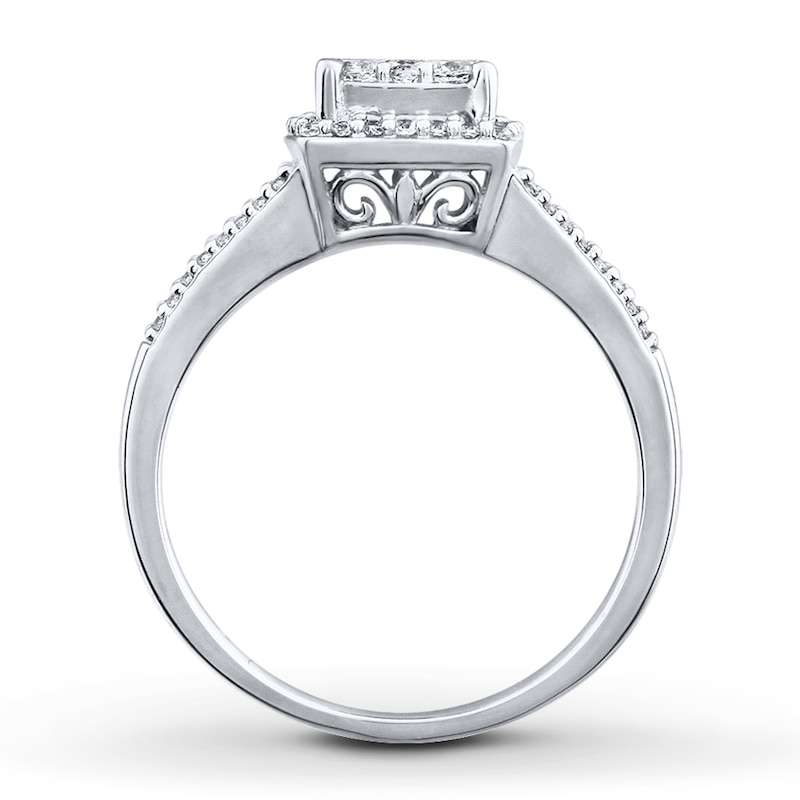 Previously Owned Diamond Ring 1/2 cttw Round-cut 10K White Gold