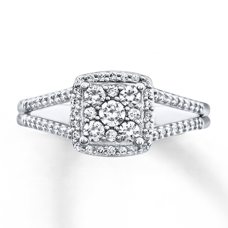 Previously Owned Diamond Ring 1/2 cttw Round-cut 10K White Gold