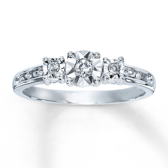 Previously Owned Diamond Promise Ring 1/10 ct tw Round-cut Sterling Silver