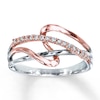 Thumbnail Image 1 of Previously Owned Ring 1/10 cttw Diamonds Sterling Silver & 10K Rose Gold