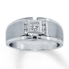 Thumbnail Image 1 of Previously Owned Men's Wedding Band 1/3 ct tw Round-cut Diamonds 14K White Gold