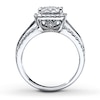 Thumbnail Image 1 of Previously Owned Multi-Stone Diamond Engagment Ring 1-1/2 ct tw Round-cut 14K White Gold