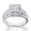 Thumbnail Image 3 of Previously Owned Multi-Stone Diamond Engagment Ring 1-1/2 ct tw Round-cut 14K White Gold