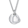 Thumbnail Image 1 of Previously Owned Heart Necklace 1/15 ct tw Diamonds Sterling Silver