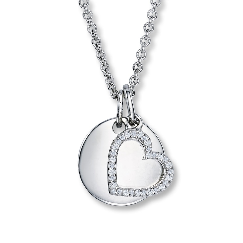 Previously Owned Heart Necklace 1/15 ct tw Diamonds Sterling Silver