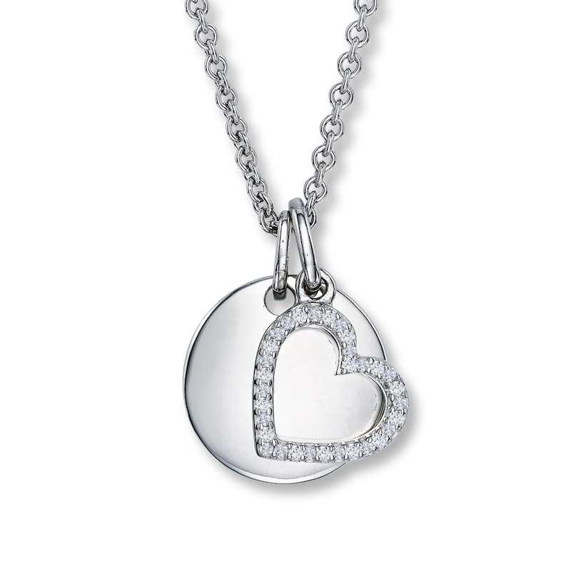 Main Image 1 of Previously Owned Heart Necklace 1/15 ct tw Diamonds Sterling Silver