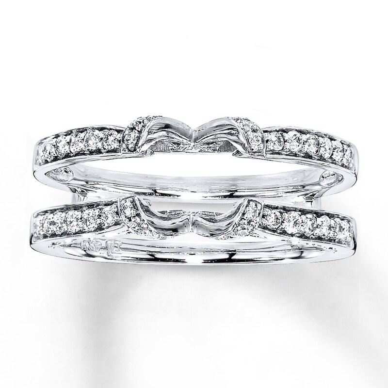 Main Image 1 of Previously Owned Diamond Enhancer Ring 3/8 ct tw Round-cut 14K White Gold