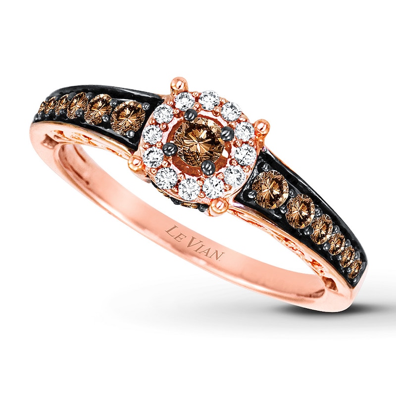 Previously Owned Le Vian Chocolate Diamonds 1/2 ct tw Ring 14K Strawberry Gold