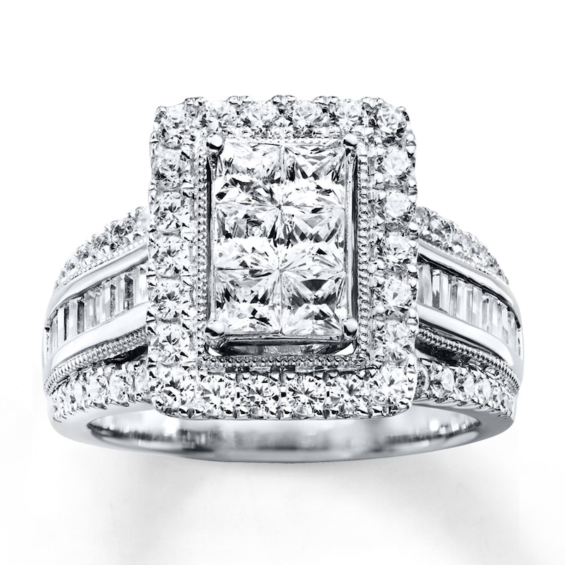 Main Image 1 of Previously Owned Diamond Engagement Ring 2 Carat tw 10K White Gold