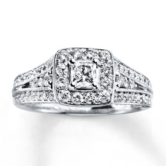 Previously Owned Diamond Engagement Ring 1 ct tw Princess-cut 14K White Gold